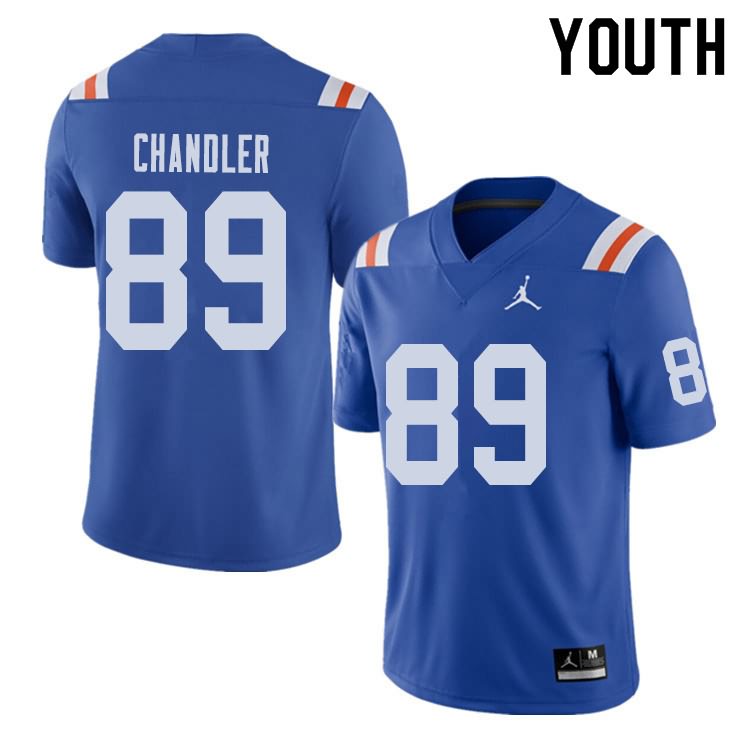 Youth NCAA Florida Gators Wes Chandler #89 Stitched Authentic Alternate Jordan Brand Royal Throwback College Football Jersey LJN2865GL